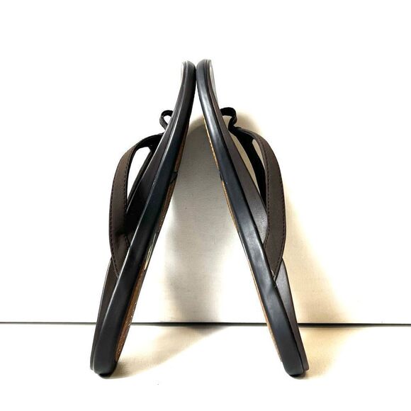 OluKai Brown Synthetic Thong Summer Flip Flop Sandal Womens Sz 11 Comfort Casual - Picture 5 of 9